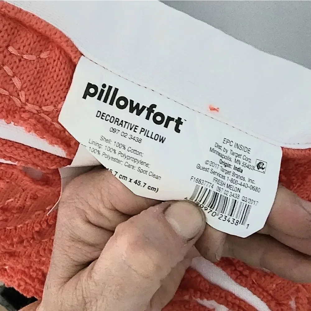 Pillowfort accent pillow coral color